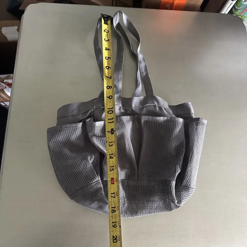 Bathroom Caddy Shower Tote Bag, Small, Gray, Mesh